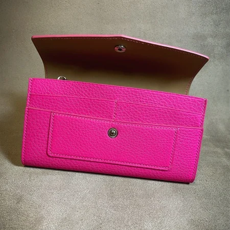 portofel dama din piele naturala roz