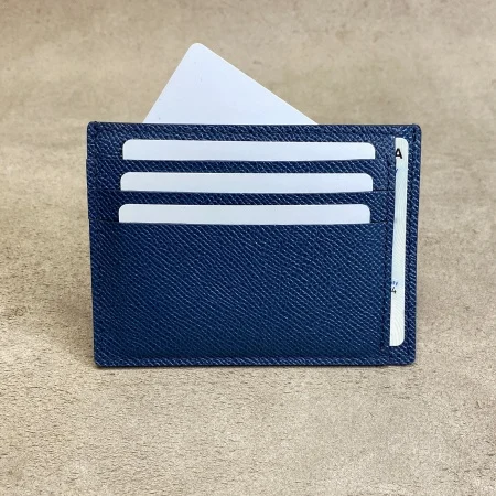 portofel din piele naturala albastru